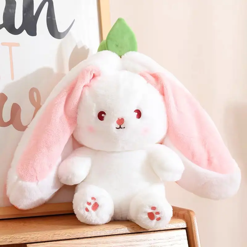 Strawberry Bunny Plush Toy Soft Kawaii Perfect for Cuddling Gifting or Decorating Your Bed Shelf Ultra Soft Fabric - Stuffed Animal Cute Strawberry Bunny Plush Toy Soft Kawaii Stuffed Animal Gift for Kids Girls Hug Pillow Bed comfort  gifts squish  mail A