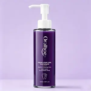 Purple Whitening Toothpaste, 100ml, cleanses breath, deeply removes stains, whitens teeth, combats oral problems, for daily oral hygiene, and protects gums.