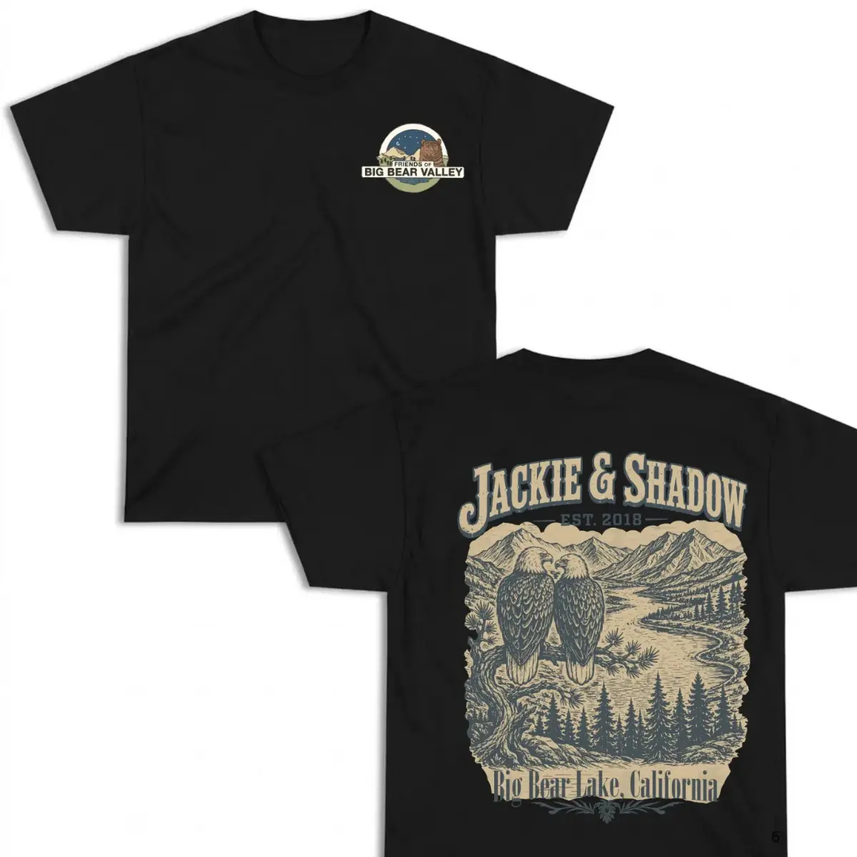 Jackie & Shadow Friends of Big Bear Valley 2 Side  Shirt , Nature Lover Gift, Wildlife Enthusiast Shirt, Live Video Bald Eagles Madeline Looysen