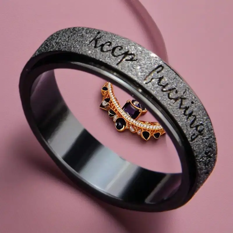 Women's Engraved "Keep Going" Anti-Anxiety Spinner Ring, Stress Relief Costume Jewelry, Stylish Daily Accessory, Valentine's Gift Idea