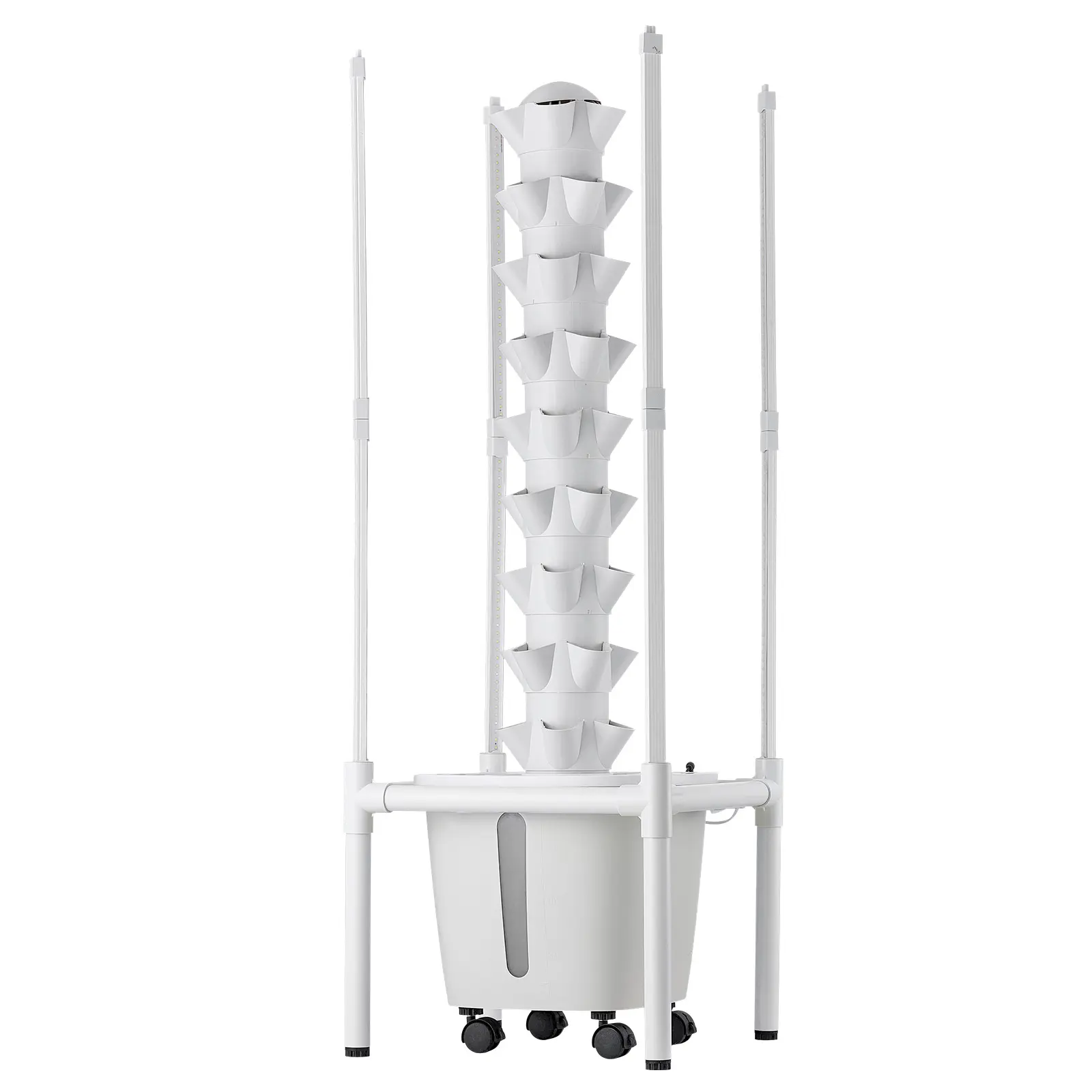 Hydroponic Tower, 45 Pods 9 Tiers Hydroponics Growing System Kit with LED Grow Light, App Control & Casters, Vertical Home Garden with 20L Water Tank & Pump for Indoor Herbs, Fruits, Vegetables