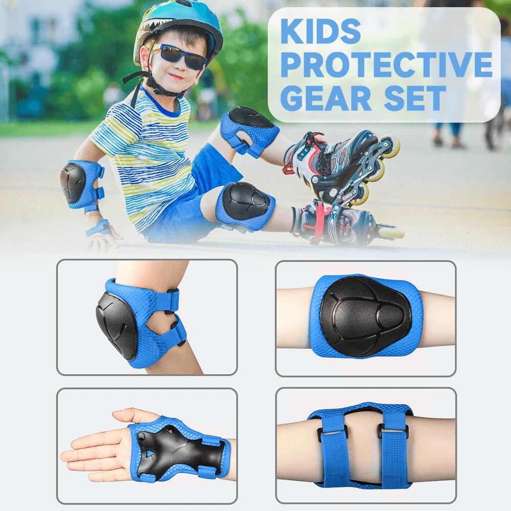Kids Protective Gear Set, 6 Counts/set Knee Elbow Wrist Guard, Sports Protective Gear for Scooter Skateboard Balance Bike Children Cycling