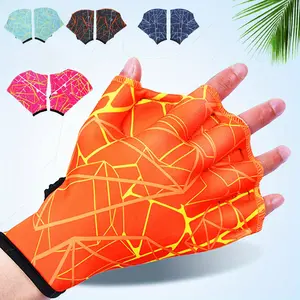 1 Pair Swimming Fin Gloves, Unisex Water Training Hand Paddles, Professional Swim Webbed Gloves, Lightweight Water Sports Training Equipment for Adults Men and Women Swimming Practice