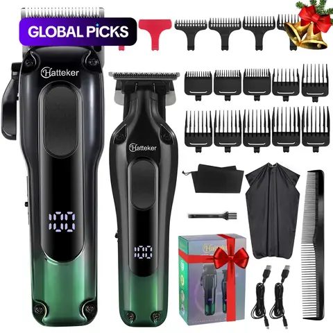 Professional Cordless Hair Clipper Set with LCD Display, USB Rechargeable Electric Hair & Beard Trimmer for Men, Salon Barber Cutting Kit High Quality #GLOBAL PICKS