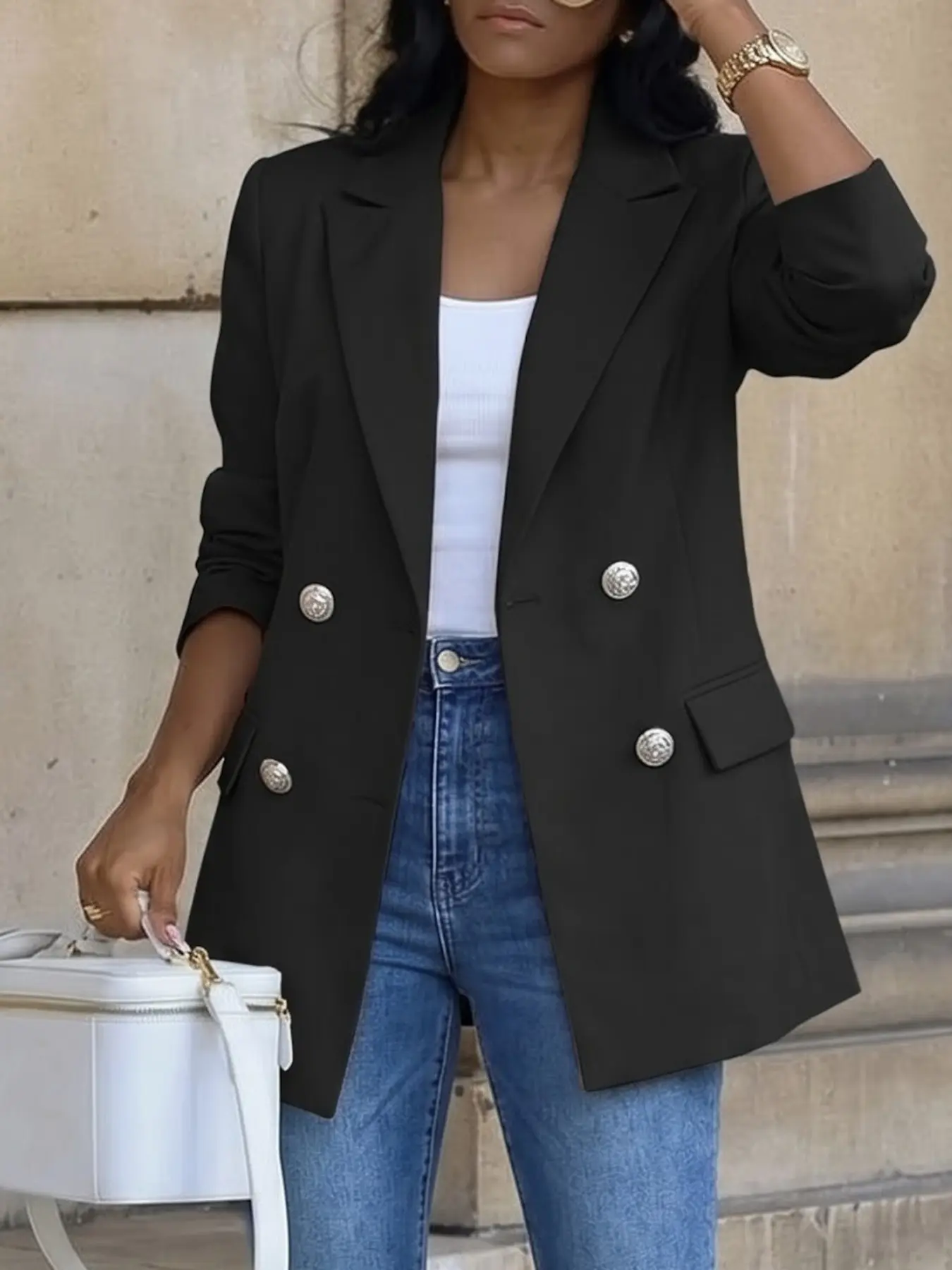 Elegant Women's Blazer Coat, Chic and Versatile Outerwear, Perfect for Casual and Commute Wear, Stylish Top for Everyday, Button