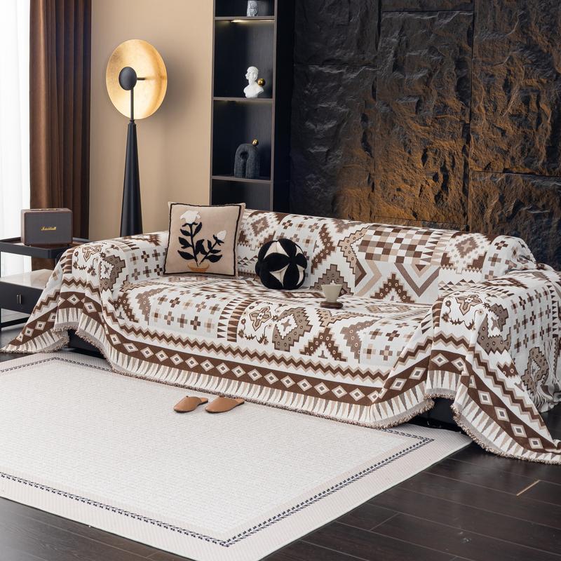 Dreamy Bohemian Style Sofa Throw Blanket, Boho Blanket, Soft and Cozy Decorative Cover for Living Room, Perfect for Home Decoration