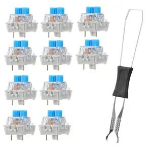 10 count Blue Keyboard   3 Pin Mechanical Keyboard switches Crisp Sound Accurate Typing Dust-Proof Keyboards Clicker for  Gaming Keyboards
