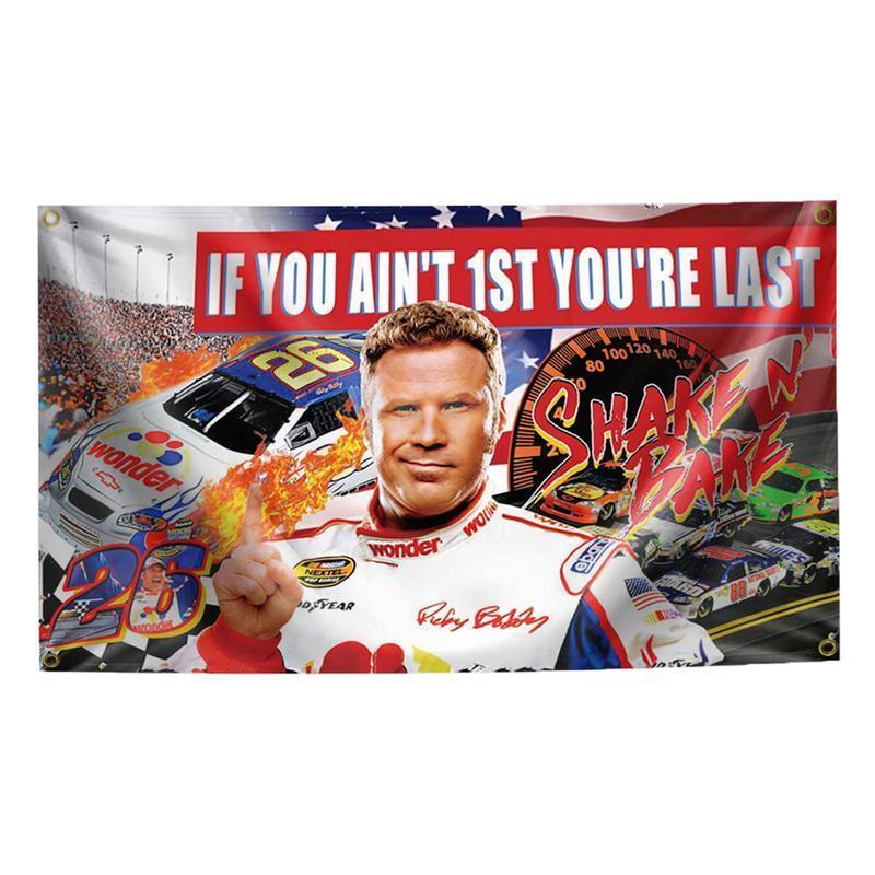 Tapestry  If You Ain't 1st First You're Last Flag for Talladega Nights Ricky Bobby 3x5ft Funny Banner Durable Poster Cool Tapestry Wall Decor with Brass Grommet for College Decoration Hanging
