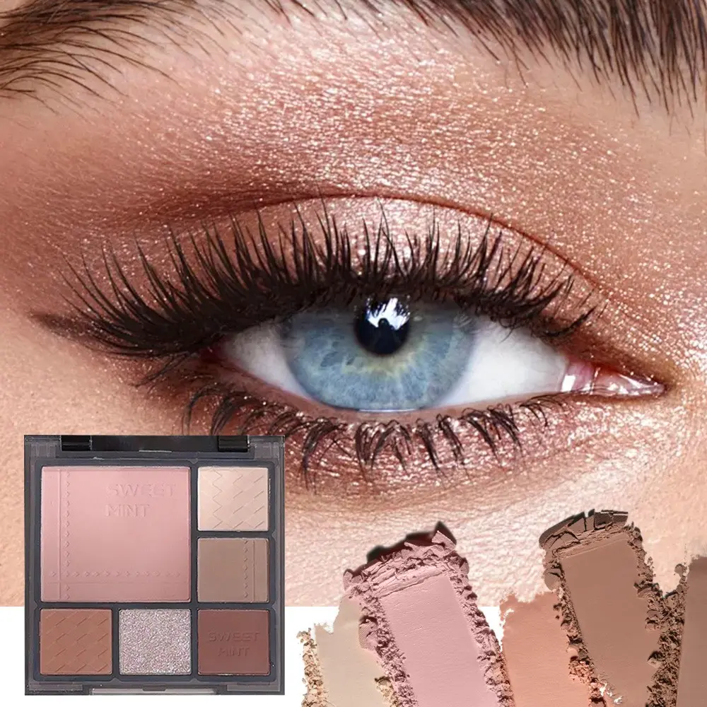 Sweet Mint Gradient Eyeshadow Palette, Multi-Functional Makeup Set, Highlighter, Contour, Blush, All-In-One Beauty Tool, Versatile Cosmetic Kit