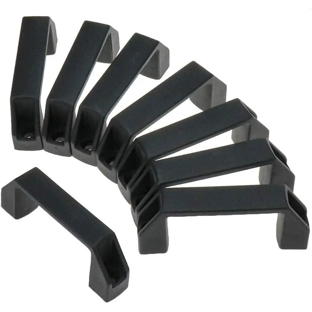 Cabinet Handles 3-1/2 Hole Centers Black Rectangular Door Handle | Nyoln Plastic Drawer Pulls for Gate Garages Cabinet Tool Boxes, 8 Pack