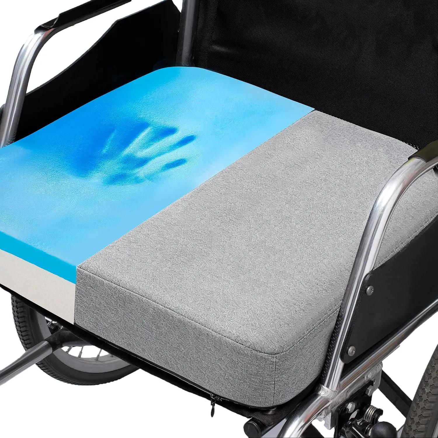Ifoam Memory  Layer  Cushion - Seat Cushion for -Office Chair, Kitchen Chair- Sore and  -High Dense Polyfoam Base (Grey, 18×16×3 inch)