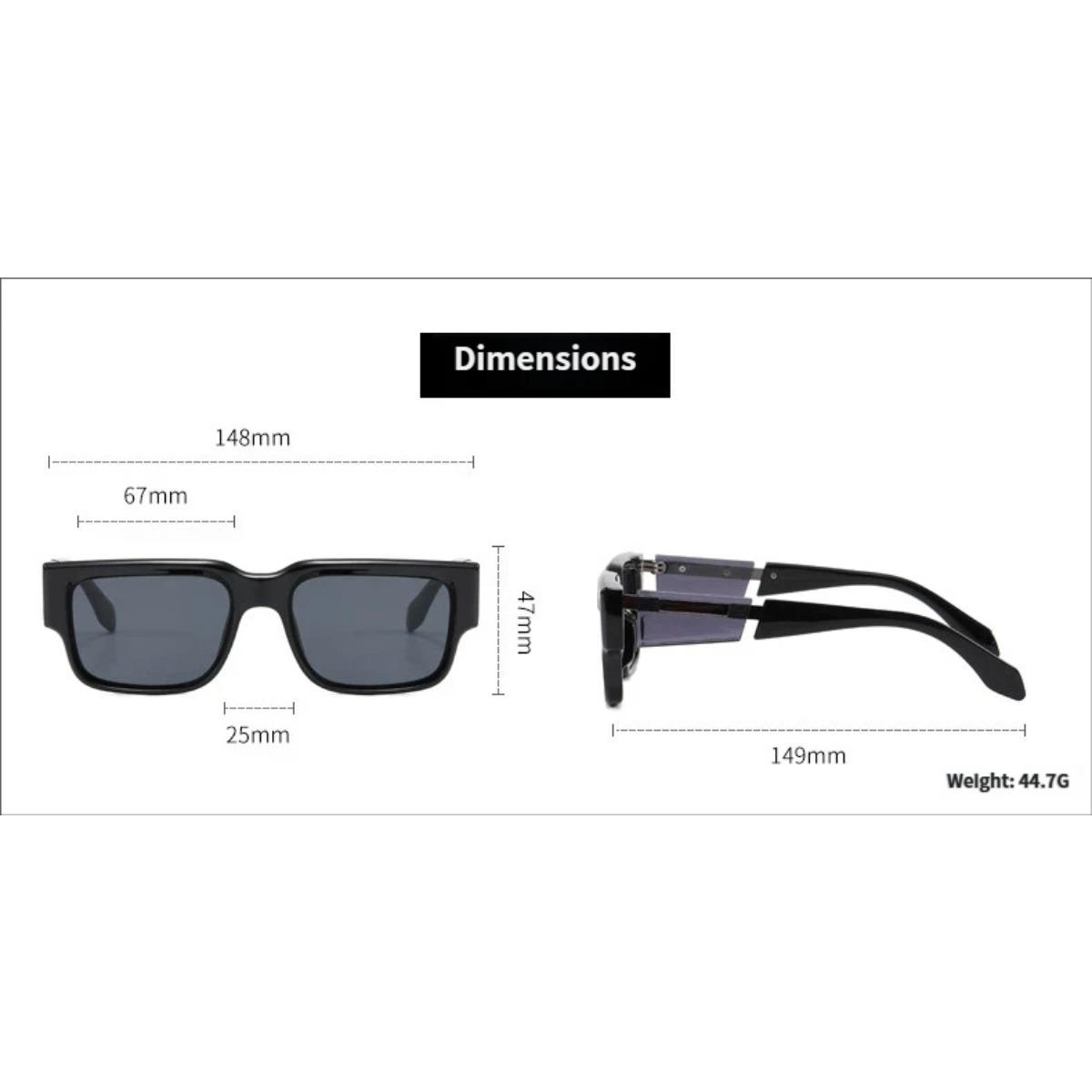 Slim Rectangle Frame Sunglasses for Women Men – Trendy Retro Y2K Narrow Square Sunglasses with UV400 Protection, Stylish Thick Frame Fashion Eyewear for Driving, Travel, Beach, Street Style Outfit