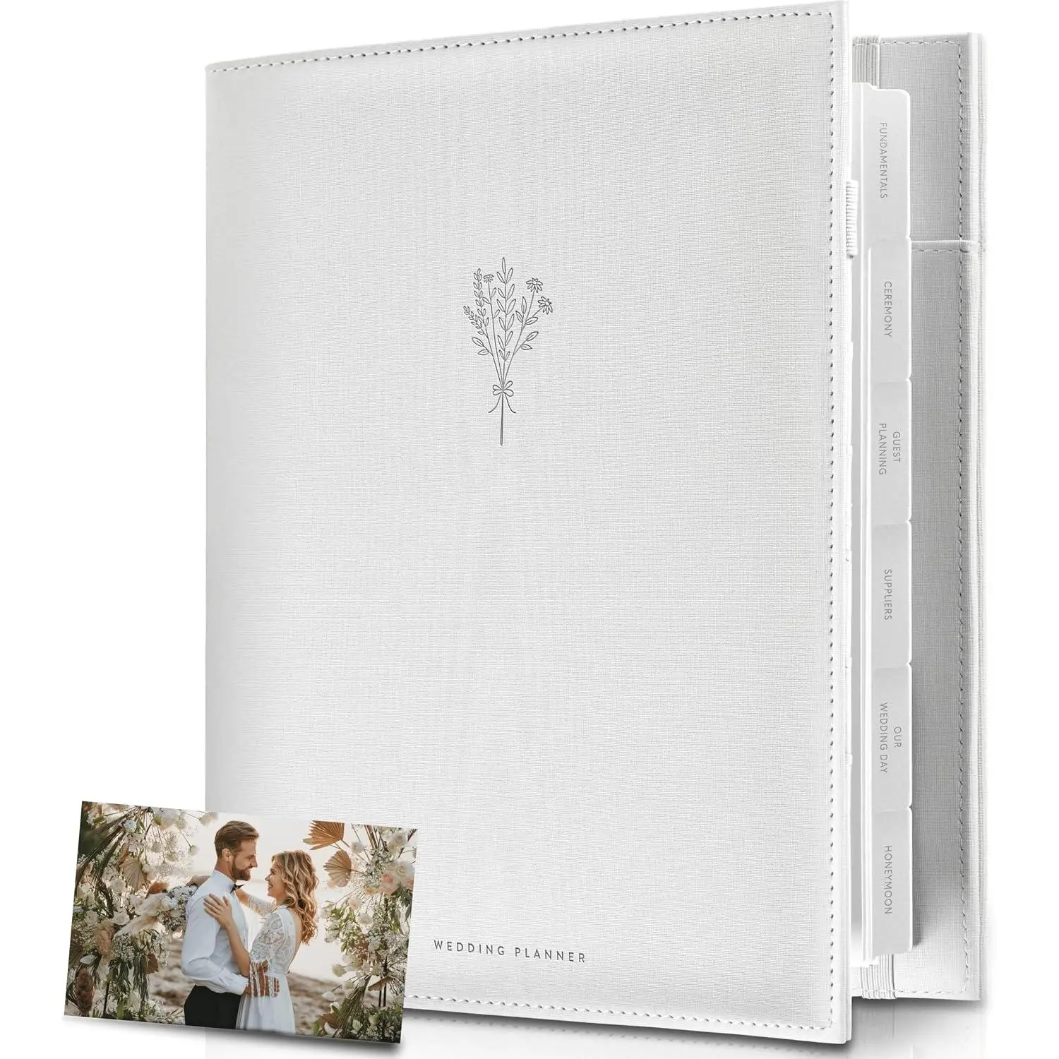 Award Winning Elegant Wedding Planner Binder and Organizer for the Bride | Tissue Wrapped | Cushioned Cover | Engagement  | This Elegantly Designed  Planner Allows you to Plan Every Detail (Soft Grey)