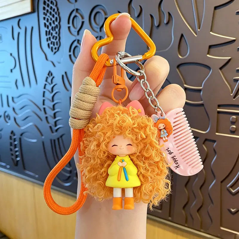 Cute Nana Fu Doll Keychain, Cartoon Cool Spiky Girl Keychain, Girls' Bag Charm, Perfect Gift for Birthday, Festival, Party