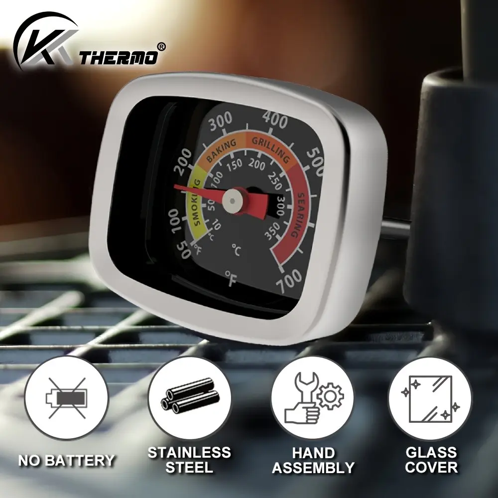 Mini Grill Thermometer, Monitor Smoker Internal Temperature, Outdoor Cooking BBQ Dedicated Thermometer, Ideal for Smoking, Baking, Charcoal, High-Temp Grilling
