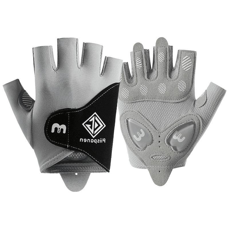 Sports half-finger gloves men's and women's outdoor sports cycling fitness non-slip and anti-wear liquid silicone barbell gloves