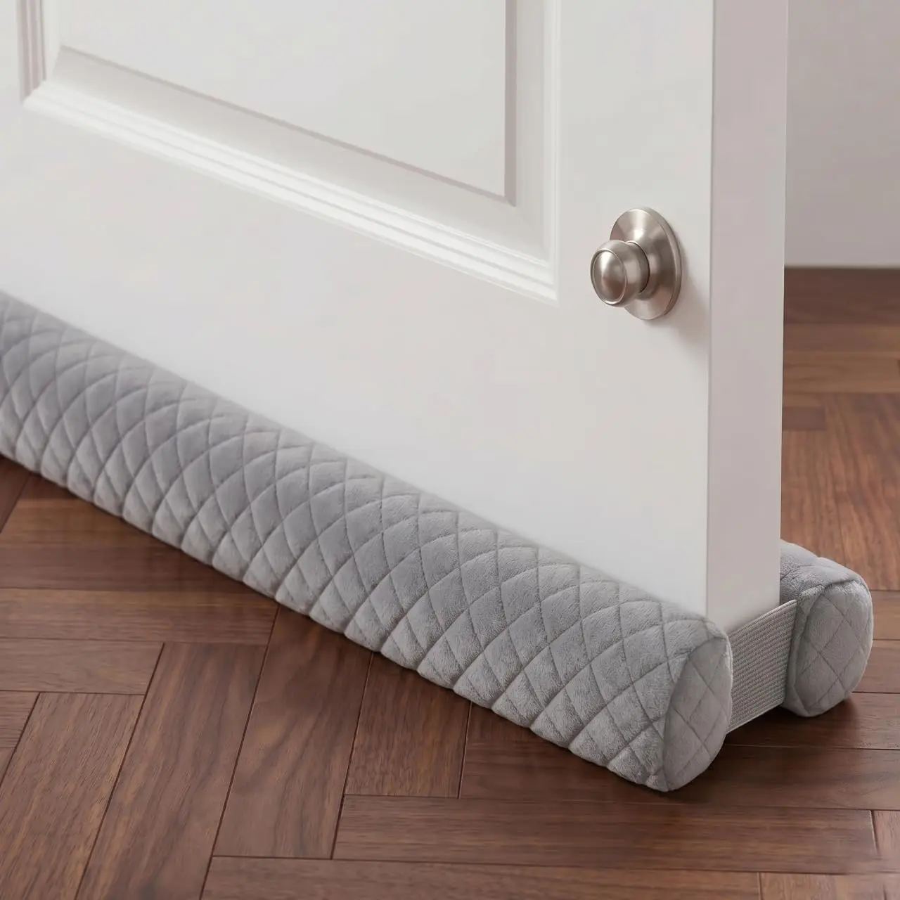Premium Velvet Under Door Draft Stopper, 30'' to 36'' Adjustable Gap Filler, Double-Sided Windproof Seal, Easy Install to Block Noise, Cold Air, Light, Dust, and Drafts