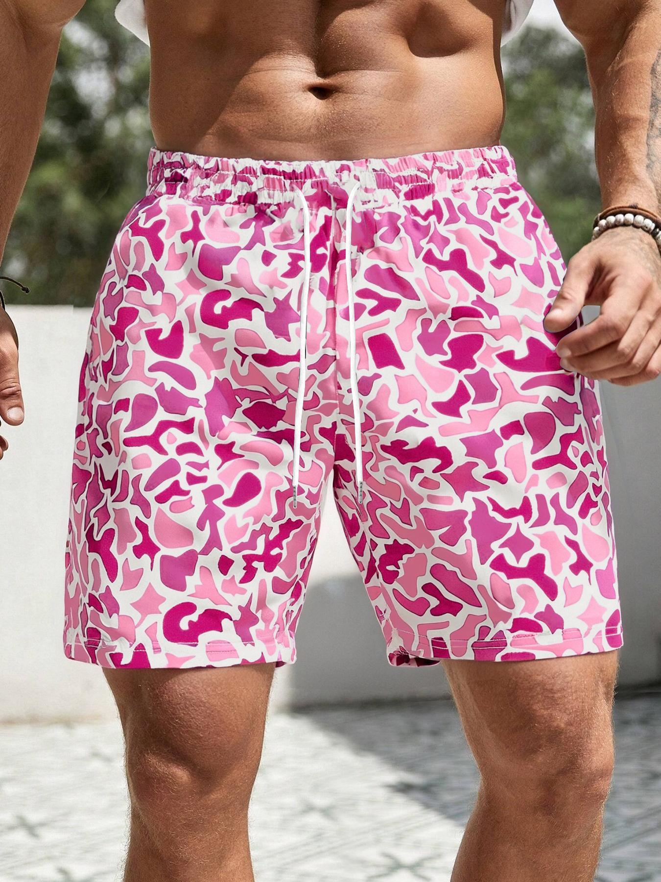 Men's Camo Print Shorts, Casual Sport Shorts, Summer Style Shorts, Menswear, Regular Fit Casual Street Comfy Breathable Tropical Shorts for Summer, Men's Bottoms for Daily Wear