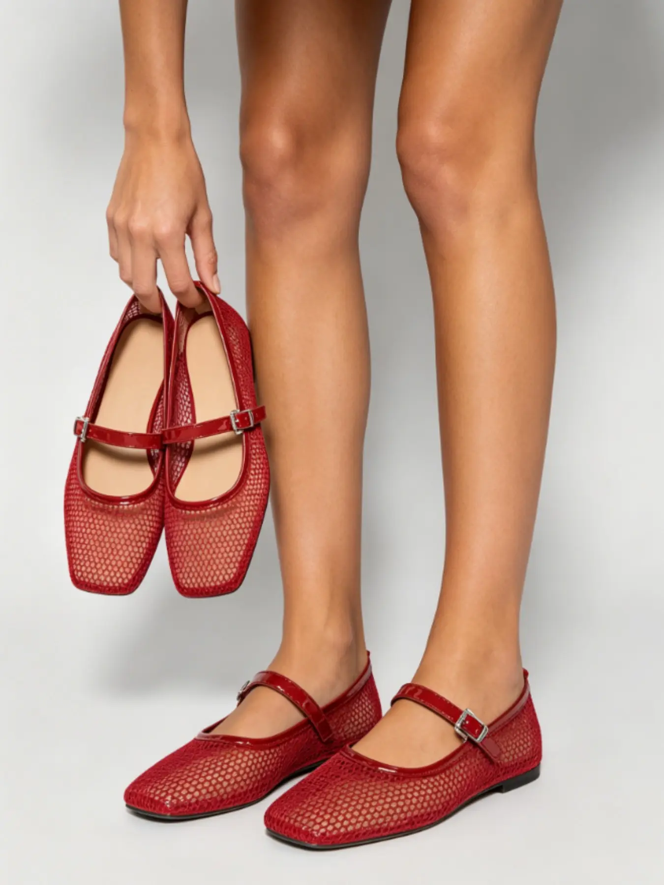Breathable Mesh Women's Stylish Mary Jane Shoes, 6 Colors Available, Square Toe, Less Than Ankle Height, Perfect for Jeans, Dresses, Shorts, Summer Footwear