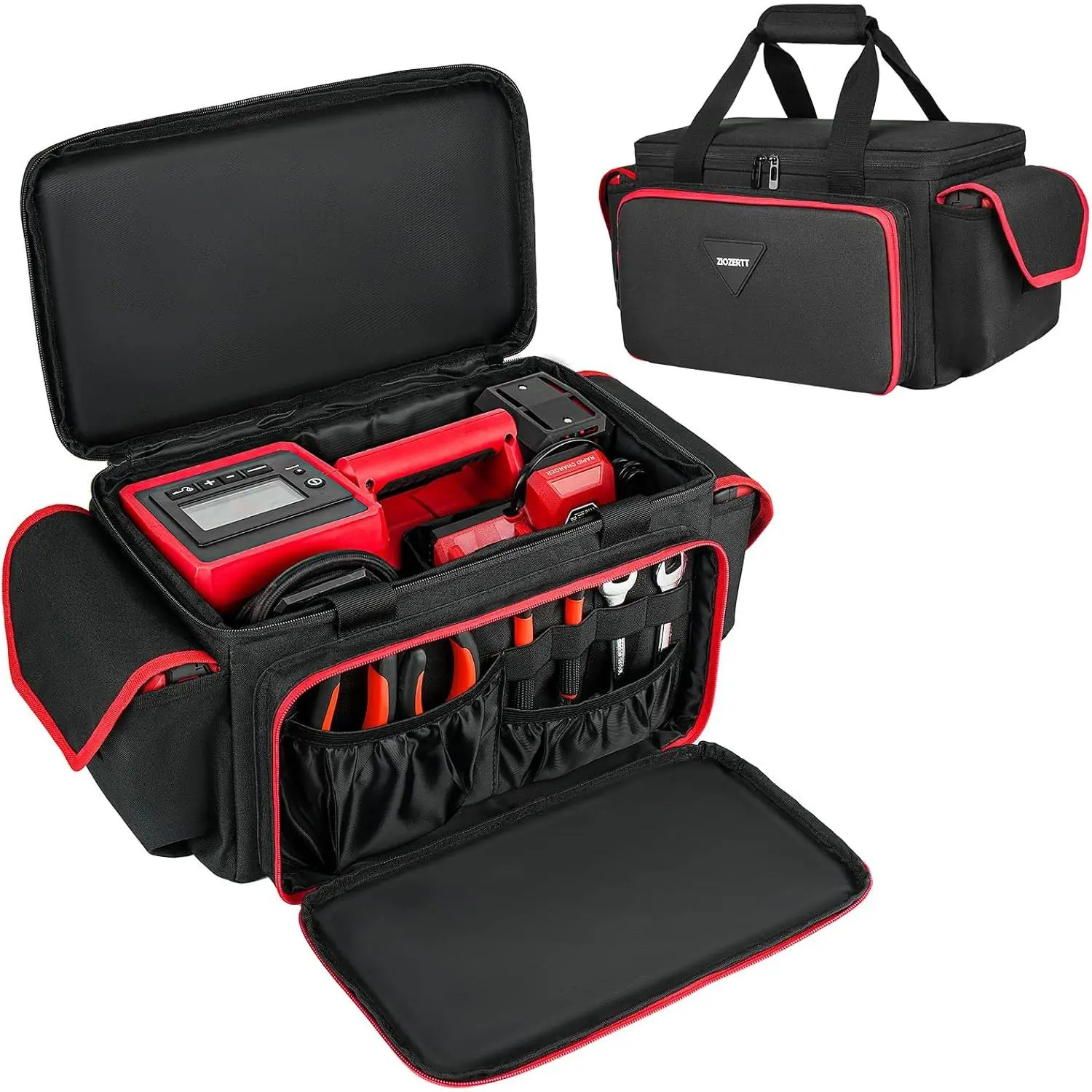 ZIOZERTT Polyester Air Compressor Carrying Case Compatible with Milwaukee M18 Inflator 2848-20, Milwaukee Tools, Battery and Charger (Bag Only)