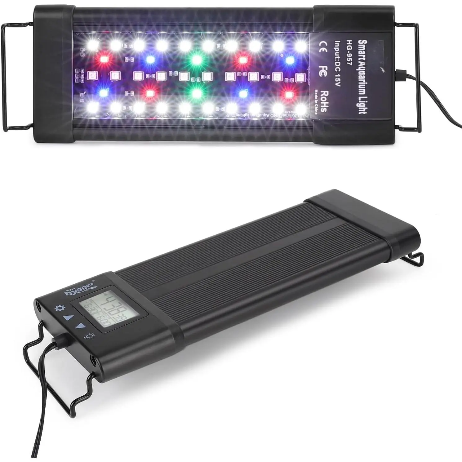 Aquarium Programmable LED Light, for 12~18in Long Full   Fish  Light with LCD Setting Display, 7 Colors, Sunrise Sunset Moon and DIY Mode, for Novices  Players