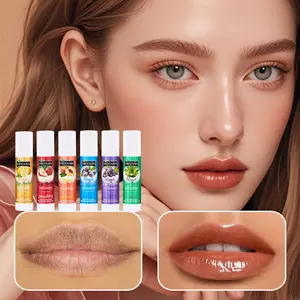 6-Piece Fruit Flavor Lip Balm Gift Set, Unisex Moisturizing Lip Balm, Natural Texture, Alcohol-Free, Suitable for All Skin Types
