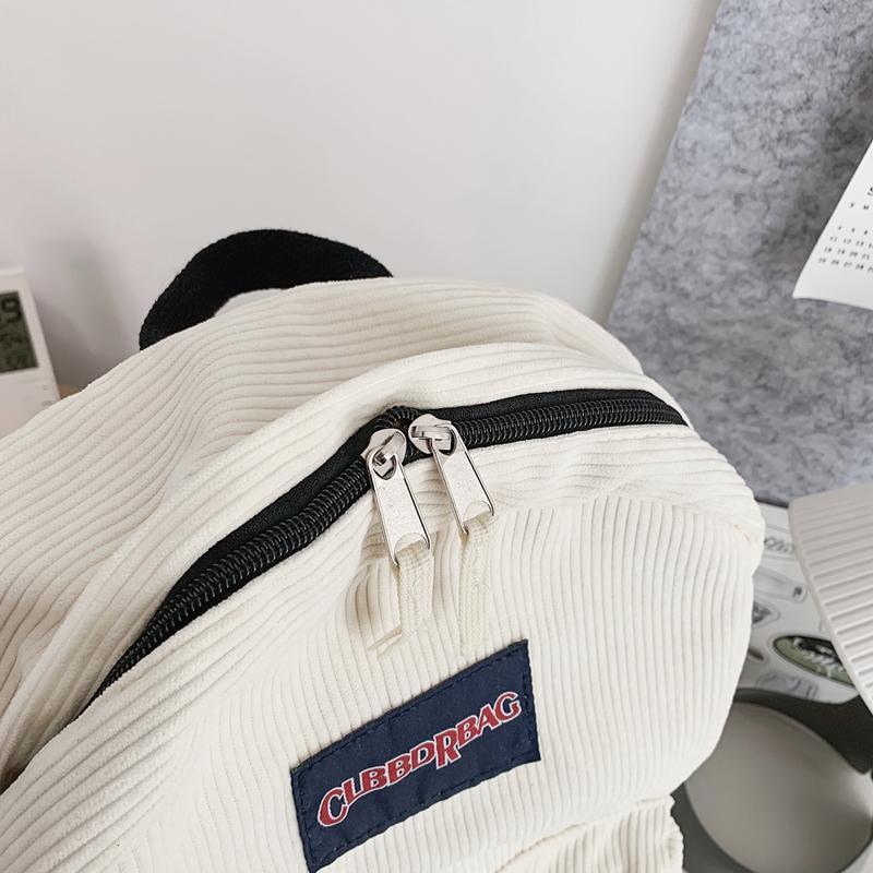 Vintage Boy Girl Corduroy Green School Bag Men Women Laptop College Backpack Cool Lady Student Fashion Female Travel BookBag New