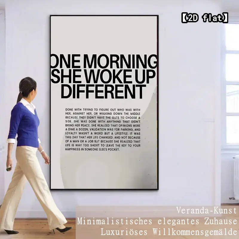 【2D flat】Different Her After Waking Up - a single 2D flat canvas print, suitable for living room, office, bedroom decoration, perfect room decoration - cafe decoration - birthday, Halloween, Christmas gift