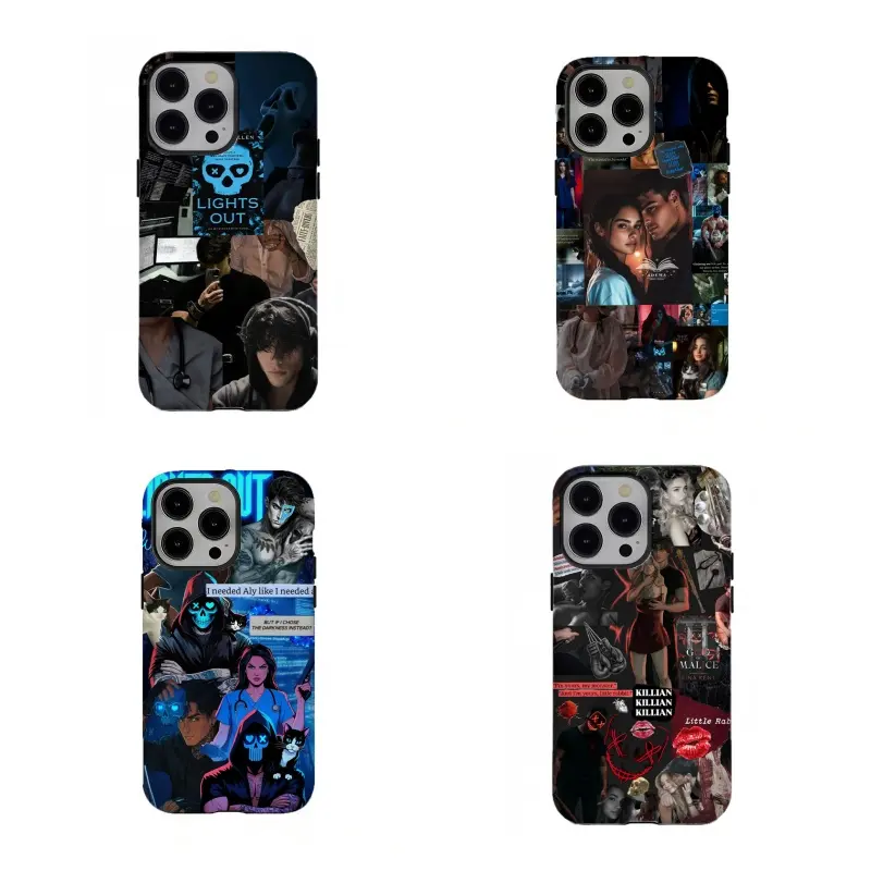 Lights Out Navessa Allen Book Collage Custom Polycarbonate Cellphone Case - Wireless Resistance Protection, Masked Doctor Dark Romance BookTok Aesthetic Cover, Accessory for iPhone 17/16/15/14/13/12/11 ProMax Plus & Samsung Devices, Fan Gift