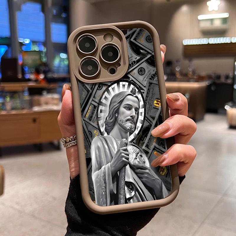 San Judas Tadeo Pattern Phone Case , Soft Silicone Tpu Protection and Shockproof For iPhone 17 16 15 Pro Max 14 16Pro 13 12 11 X Plus Air Mini 17e Money