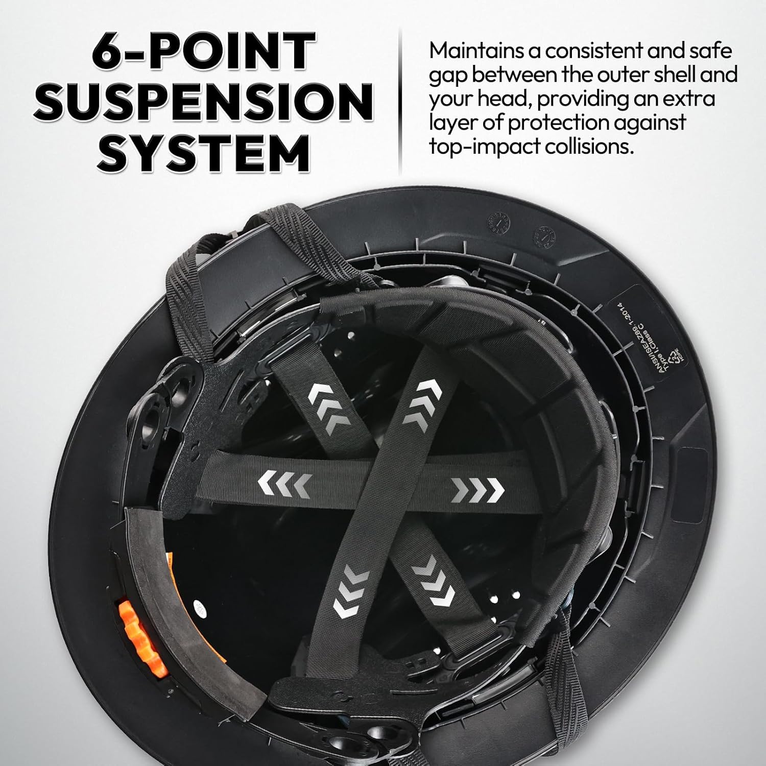 Full Brim Hard Hat Vented Safety Helmet Casco De Construccion 6 Point Suspension Adjustable Work Hardhat for Men Women with Accessory Slots