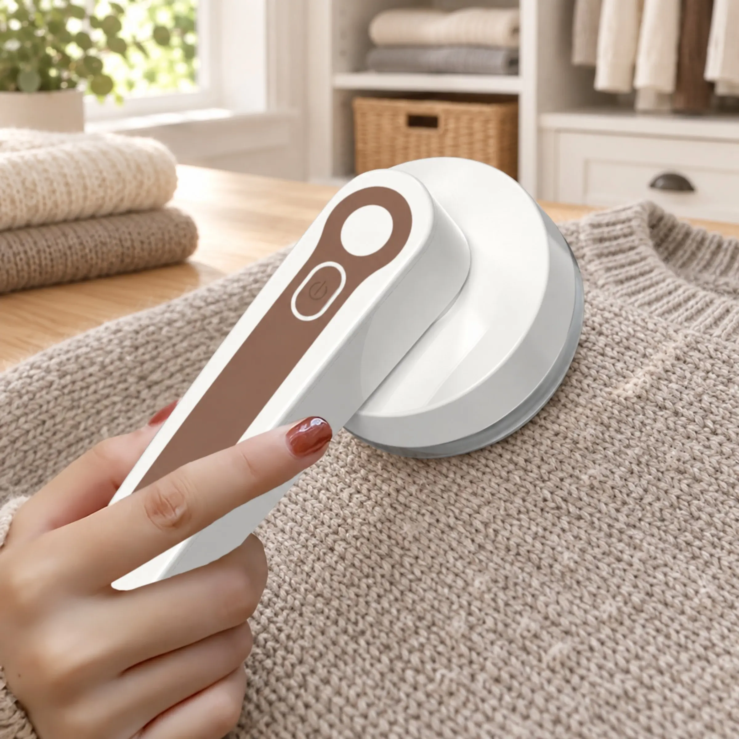 Rechargeable Household Fabric Shaver, 5W Electric Lint Remover with 6-Leaf Stainless Steel Blade, Type-C Portable Sweater Defuzzer for Removing Fuzz, Pills & Lint Balls from Clothes, Blankets and Sofas