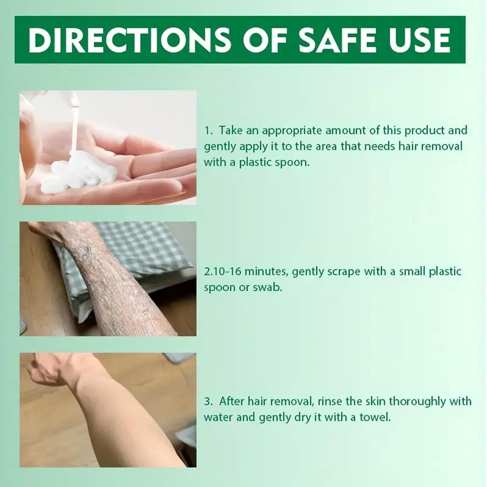 Tea Depilatory Hair Removal Cream 100g, Gentle Non-Irritating Formula, Quick 5-Minute Hair Removal, Suitable for Sensitive Areas, for Men and Women, Body Care, Hair Removal Product