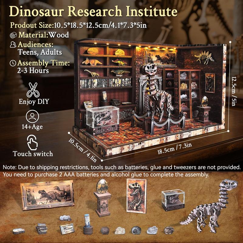 DIY Book Nook Kit, Miniature House Model Set, 3D Wooden Puzzle, Desktop Decoration, Birthday Gift, Christmas Present, Home Decor