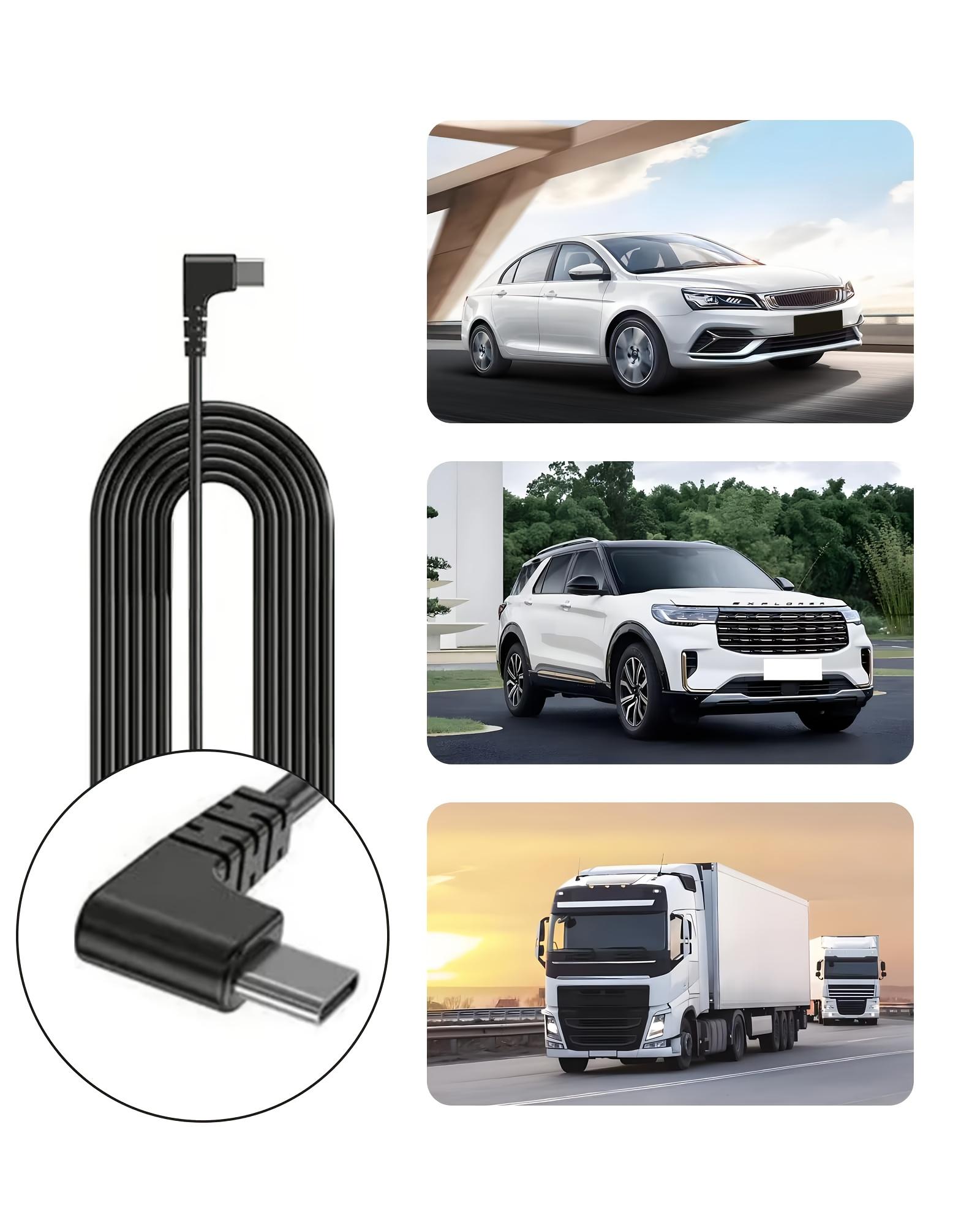 Car Power Adapter Cable OBD Hardwire Kit Type C Fast Data Transfer Dash Cam Power Cable Low Voltage Protection Continuous Power Supply Plug and Play Universal for Vehicles DVR GPS Recorder Stable Power Car Accessories Hidden Installation Long Cable Durabl