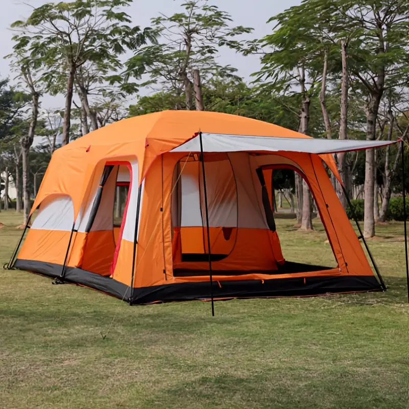 A Two-bedroom, One-living-room Tent That Can Accommodate 4/6/10 People, Suitable for All Seasons. It Is Easy to Fold for Outdoor Use, Portable for Multiple People, with Thickened Wind and Sun Protection. Ideal for Camping and Barbecues, It Is