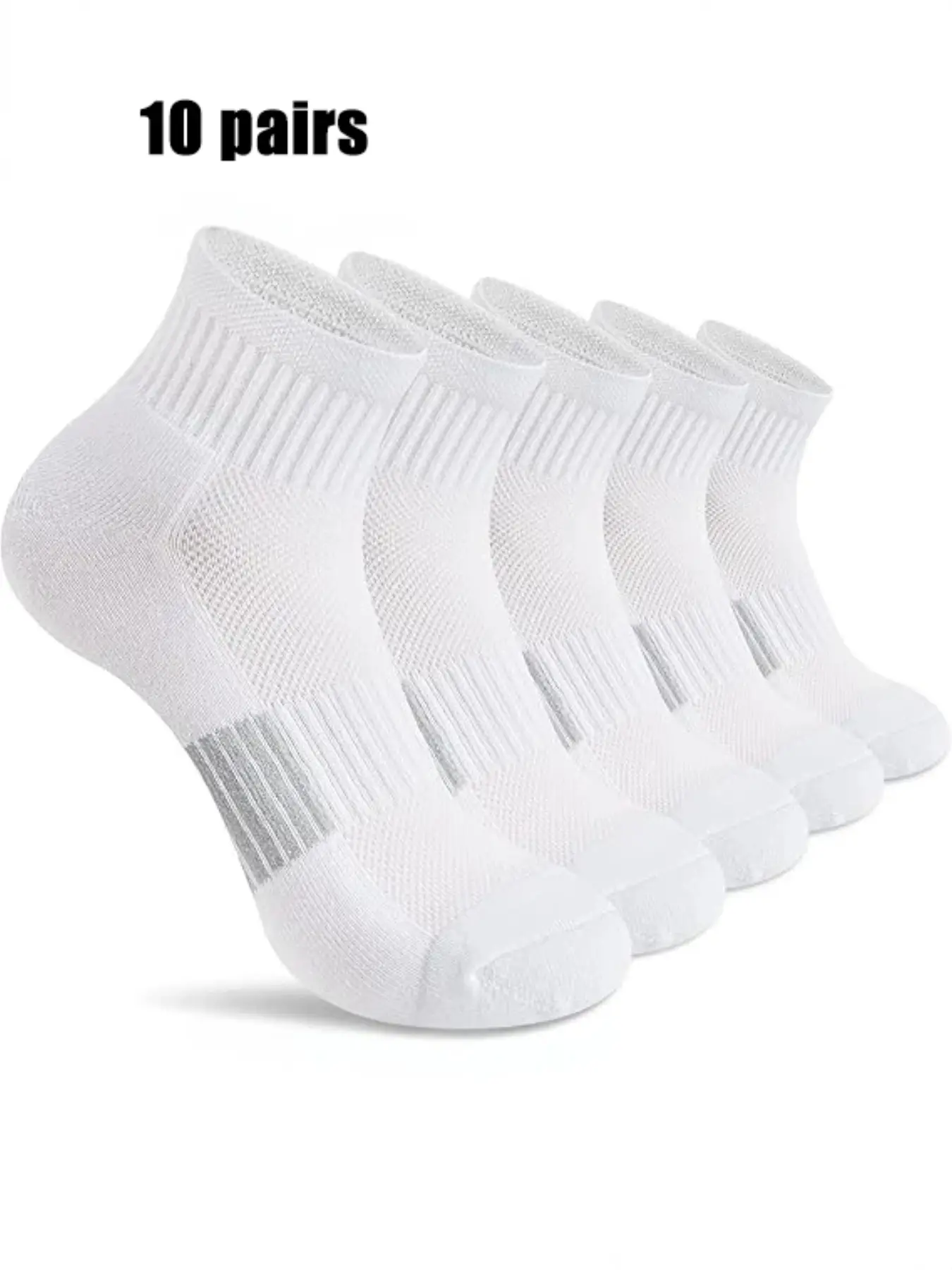 10 Pairs Summer Autumn Sports Sweat-Wicking Quick-Dry Ankle Socks, Ideal for Running Hiking, Unisex Low-Cut Crew Socks, Sports Athletic Socks