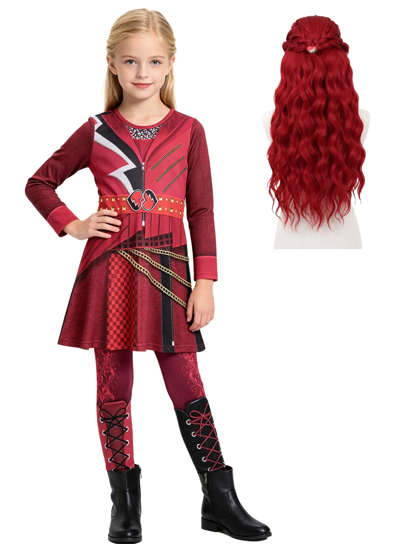 Adorable Princess Costume Set, Cool Role Play + Wig, Soft Comfortable Fabric, Perfect for Birthday Parties, Ages 5-14, Party Costume