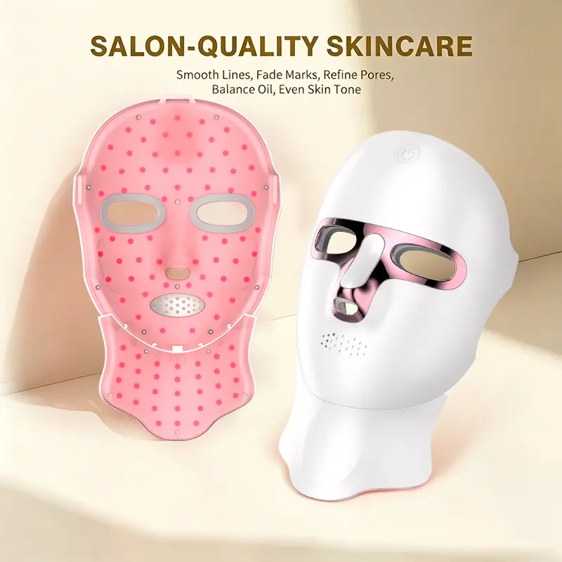 Cordless 7-Color LED  Mask with 120 LEDs - Rechargeable Facial Care Device for Daily Home Spa Routine & Skin Radiance - Portable Beauty Tool for Women light face mash skin rejuvenation home skincare led headband portable home Colorful Infrared