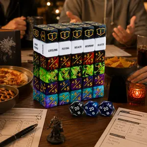 Dice Counter Set 63 Pieces for Card Games 6 Sided Tokens Ability Shields Life Counters for TCG Strategy Board Games