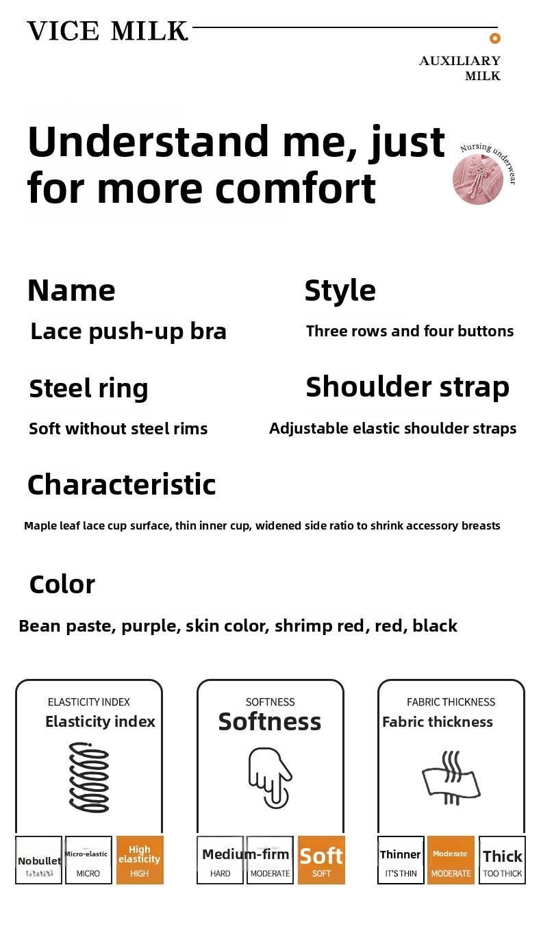 5 PCS/ 3PCS Elegant Lace Non-Wired Bra for Women Comfortable Push-Up Bralette Everyday Underwear Lift Support Breathable Lingerie T-Shirt Mother Fashion -RR