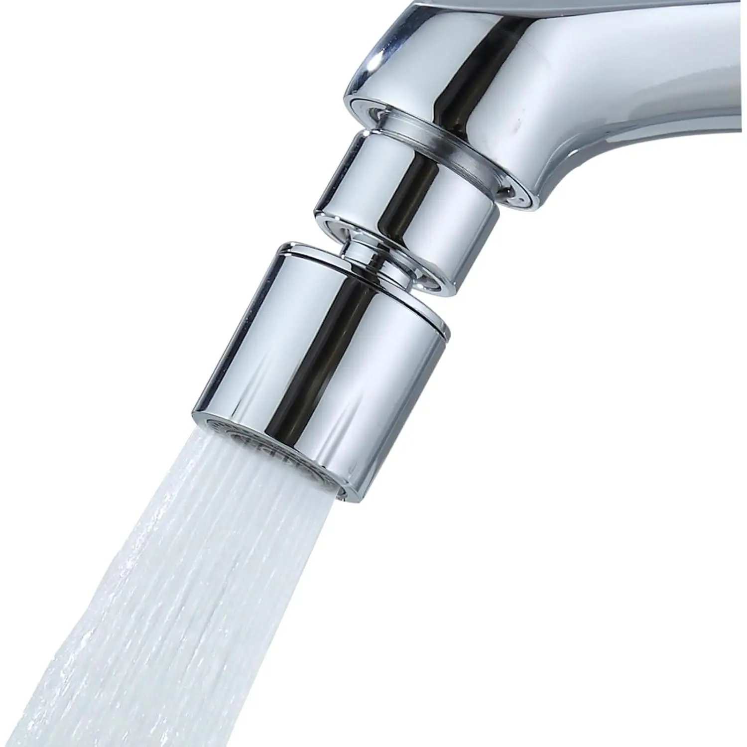 Swivel faucet aerator(Heavy ), -function 2-Flow Sprayer Faucet , 360° large Angle Swivel kitchen sink aerator,kitchen 55/64 inch female thread faucet extender, Sink Aerator Chrome