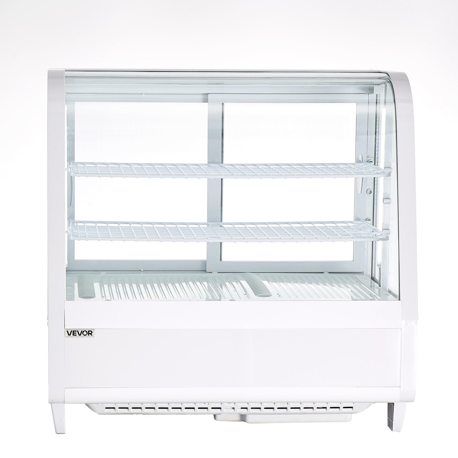 VEVOR Refrigerated Display Case, 3.5 Cu.Ft./100L Countertop Pastry Display Case, 2-Tier Commercial Cake Refrigerator with LED Lighting, TURBO Cooling, Frost-Free Air-Cooling, for Bakery, Dessert Shop VEVOR Refrigerated Display Case, 3.5 Cu.Ft./100L Countertop Pastry Display Case, 2-Tier Commercial Cake Refrigerator with LED Lighting, TURBO Cooling, Frost-Free Air-Cooling, for Bakery, Dessert Shop