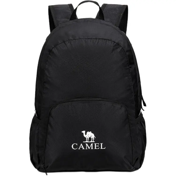 Camel 21L Lightweight Foldable Backpack for Students and Hikers – Unisex Outdoor Travel Pack in Black or Red