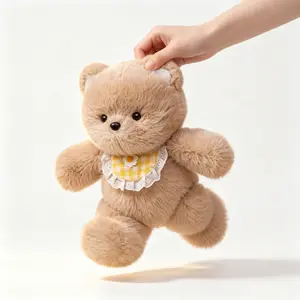Shake to Run Plush Bear, No Battery Mechanical Running Stuffed Animal, Soft Fluffy Fidget Stress Relief Toy Gift for Kids Adults