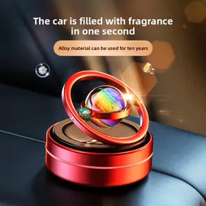 Gels & Blocks Car Fragrance System, Solar-Powered Automatic Rotating Dashboard Ornament, Long-Lasting Light Scent Car Air Freshener