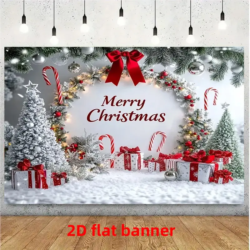 Christmas Festive Winter Tapestry Backdrop - Lightweight Home Decor Wall Hanging, Wedding Party Banner, Room Decoration Gift for Xmas Photo Booths, Studio Photography