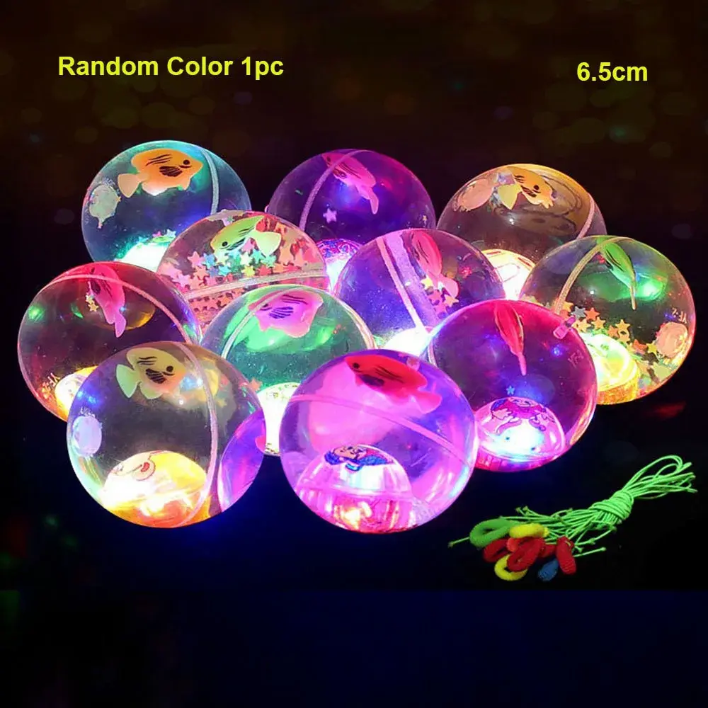 Glowing Flash Jumping Ball with LED Lights - Interactive Glitter Bouncy Ball for Indoor Games, 3-4 Years Olds, Birthdays Gifts (Batteries Packed Separately)