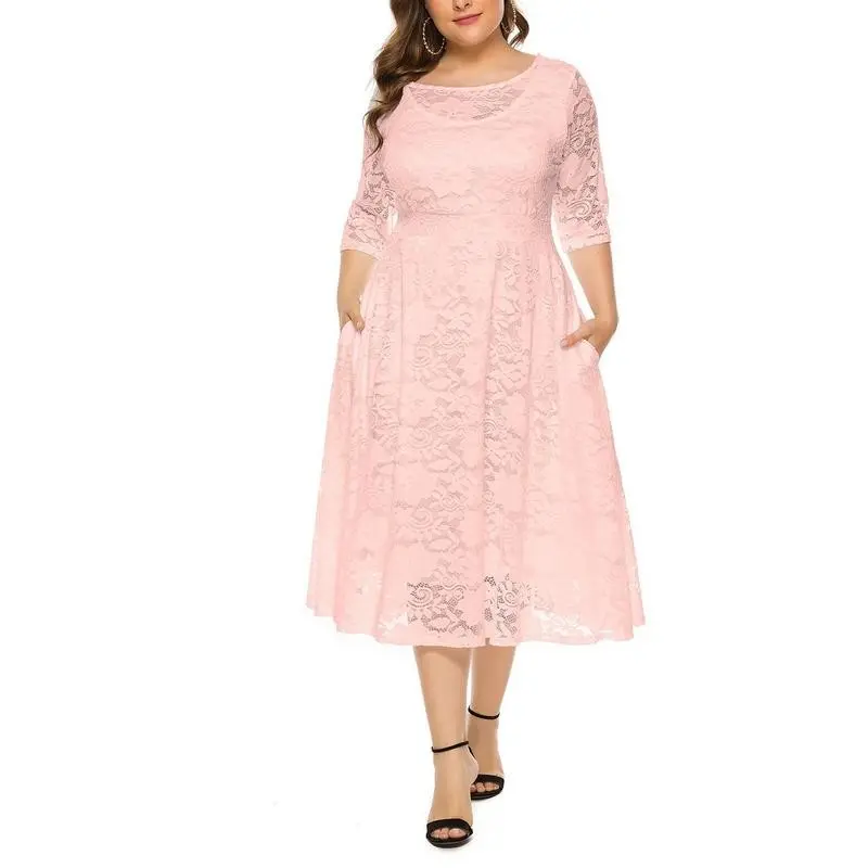 Women's Lace Cocktail Wedding Party Dress