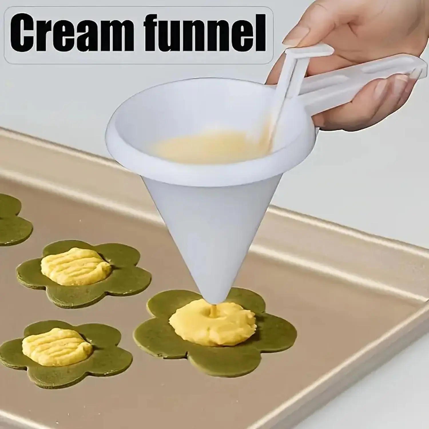 Cream Funnel Portion Cupcake Chocolate Dispenser, Conical Hand-Held Batter Funnel, Easy-To-Use Separator Tool for Baking